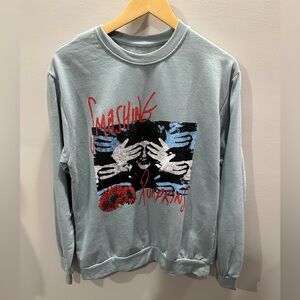 Smashing Pumpkins Unisex Large Light Green Sweatshirt Long Sleeve Pullover